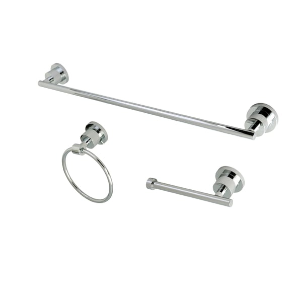 3-Piece Bathroom Accessories Set, Chrome